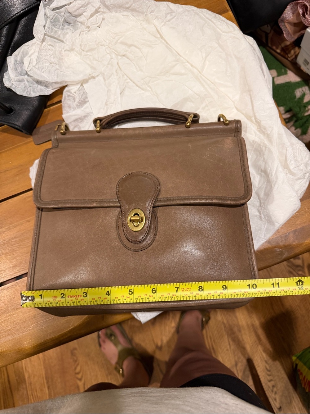 Coach Vintage Taupe Leather Willis Bag #9927 - Picture 14 of 16